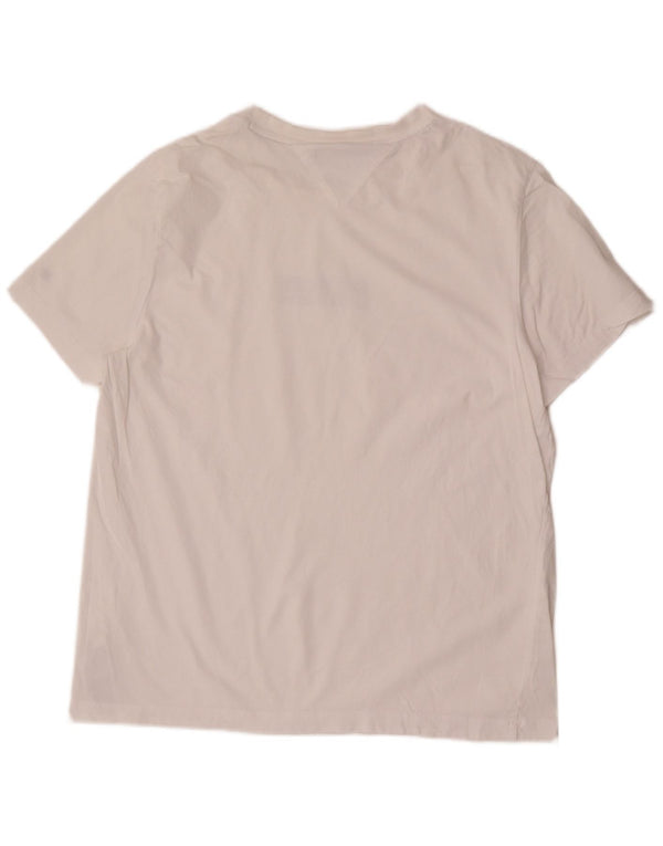 T-shirt grafica da uomo slim fit Tommy Hilfiger Top XL in cotone bianco