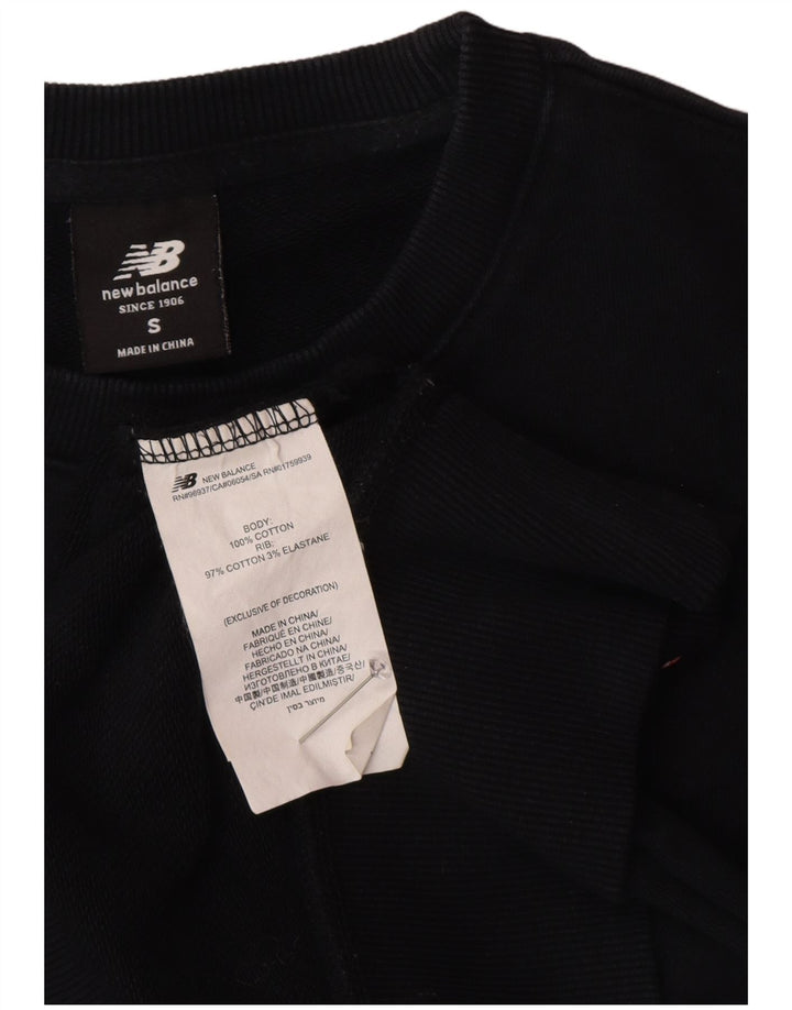 New Balance Uomo Felpa Maglione Piccolo Cotone Nero