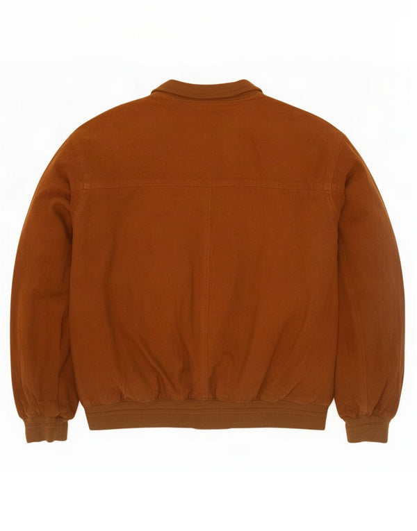 Vintage Mens Suede Bomber Jacket UK 42 XL Brown