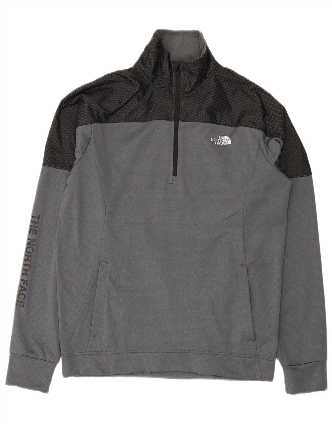 Felpa grafica da uomo The North Face Maglione piccolo grigio color block