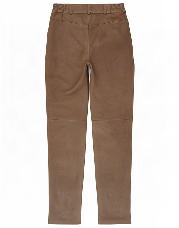 Patrizia Dini Pantaloni in pelle da donna UK 8 Small W26 L28 Marrone