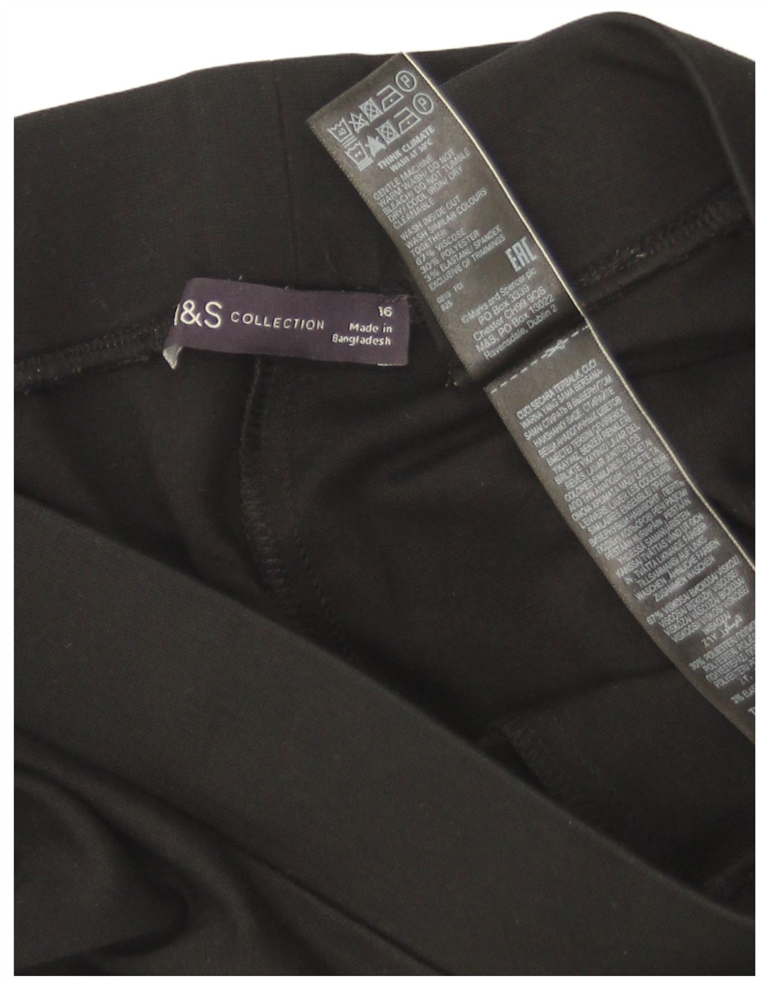 Leggings corti da donna Marks & Spencer UK 16 grande viscosa nera