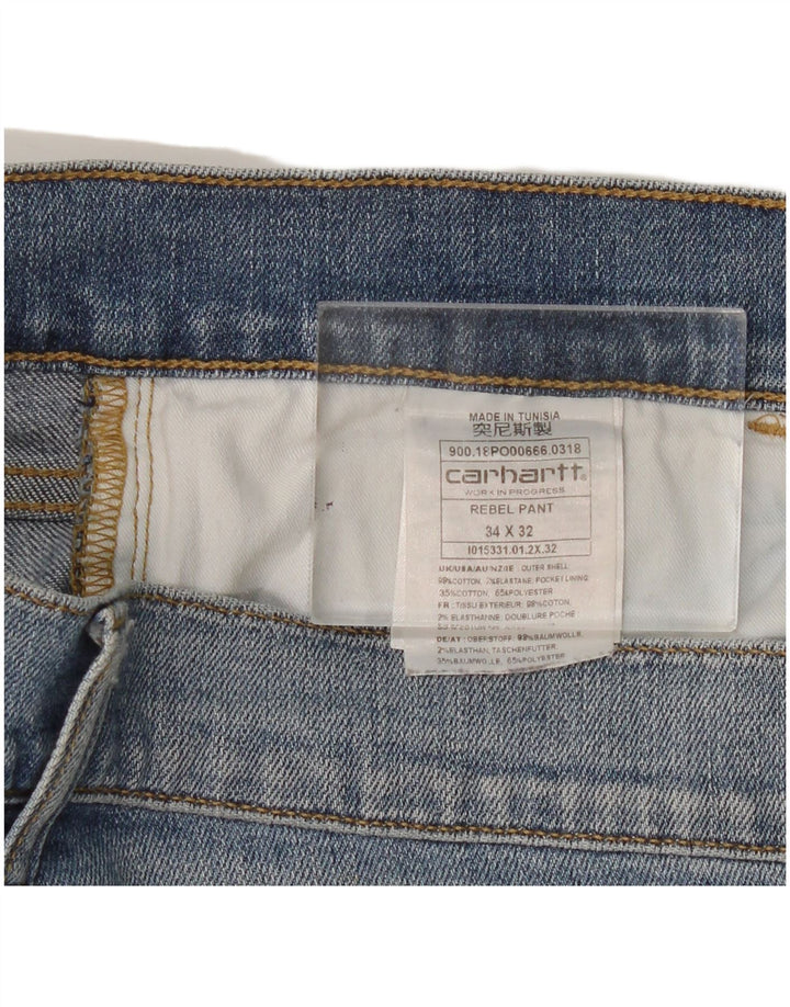 Jeans slim da uomo CARHARTT W34 L32 in cotone blu