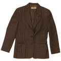 Giacca blazer vintage da donna a 2 bottoni IT 42 in lana pied de poule verde medio