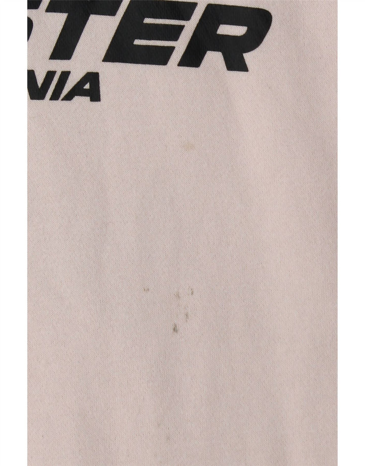 Maglione con cappuccio grafico da uomo HOLLISTER grande in cotone color block bianco