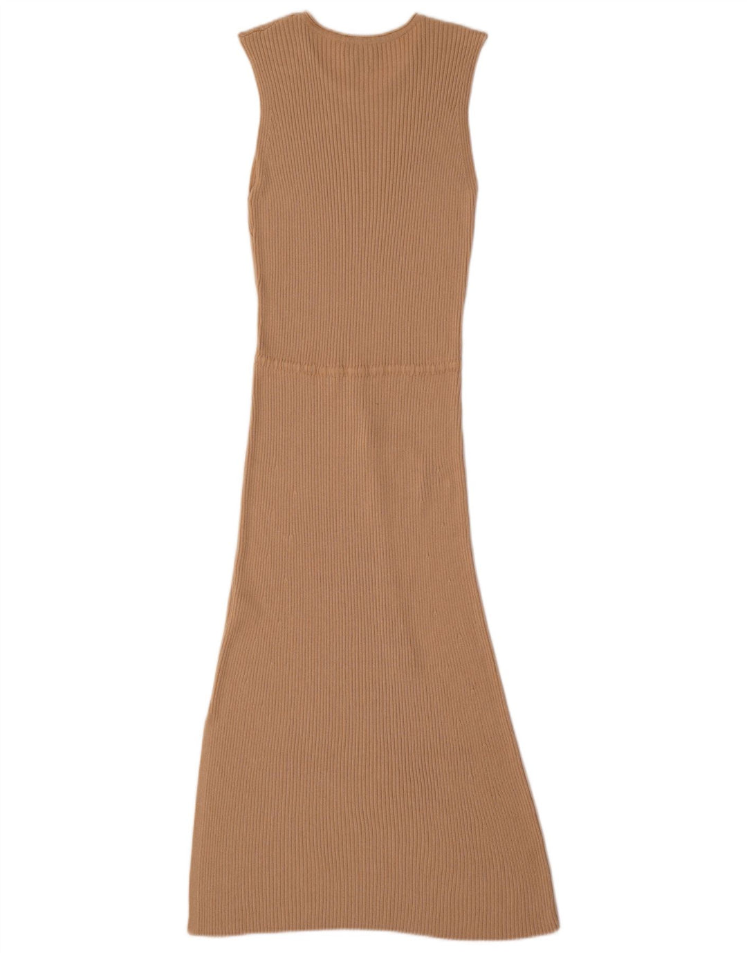 Massimo Dutti Abito lungo senza maniche da donna UK 12 Viscosa beige medio
