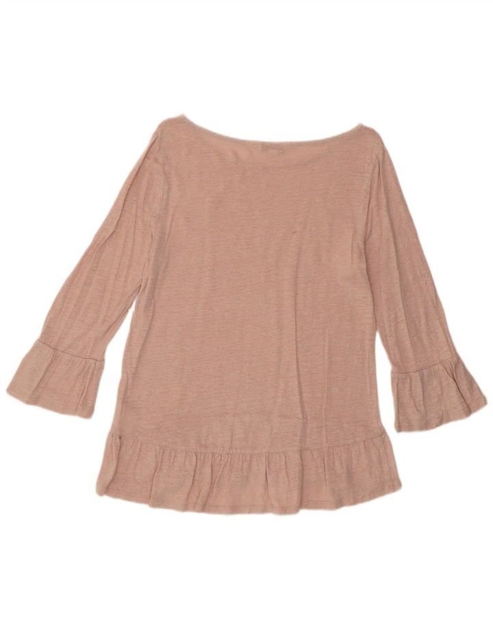 Boden Camicetta da donna con maniche a 3/4 Top UK 8 Small Lino rosa