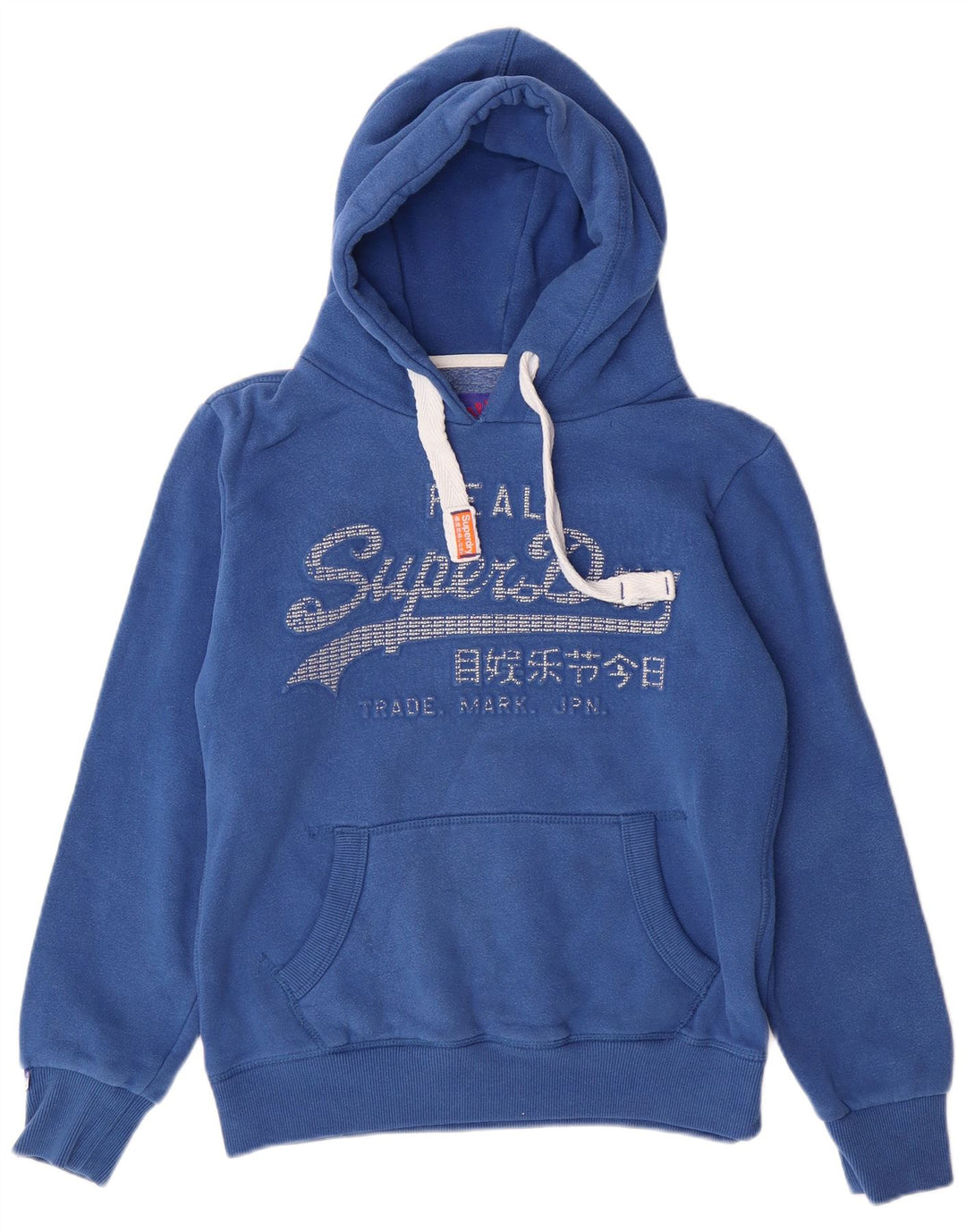 Maglione con cappuccio oversize con grafica da donna SUPERDRY UK 10 piccolo cotone blu