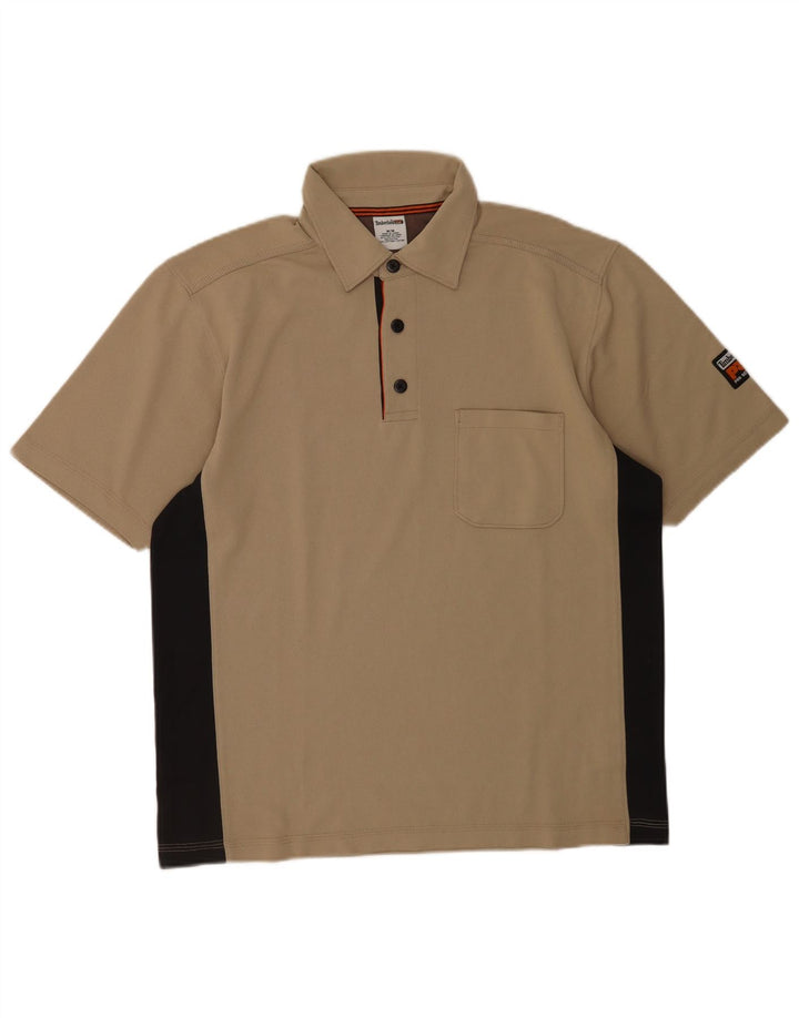 Polo da uomo Timberland in poliestere color block beige medio