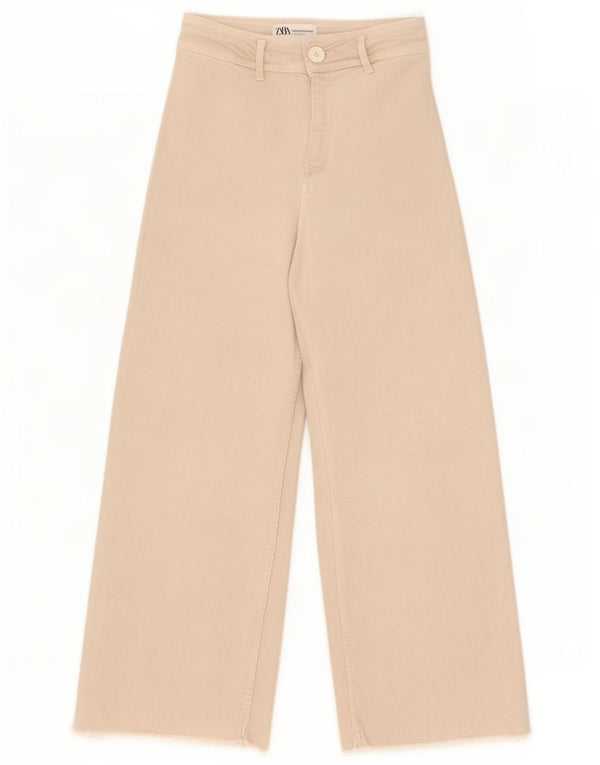 Jeans Zara da donna The Marine a gamba larga dritti EU 36 XS W26 L28 Beige