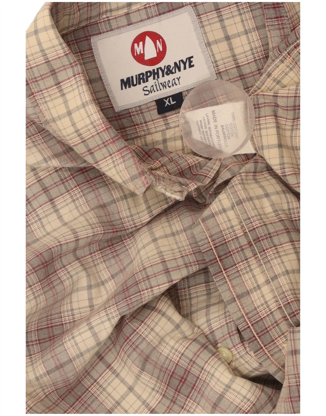 MURPHY & NYE Camicia da uomo in flanella da vela XL in cotone a quadri grigio