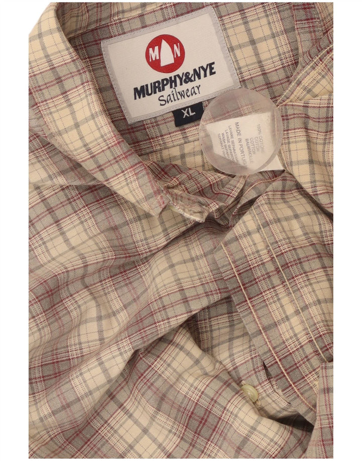 MURPHY & NYE Camicia da uomo in flanella da vela XL in cotone a quadri grigio