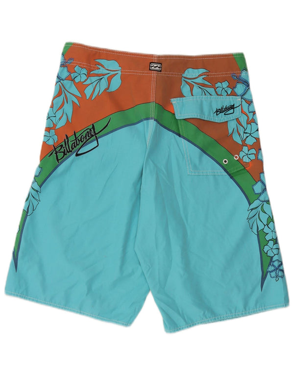 Pantaloncini da bagno grafici da uomo Billabong di grandi dimensioni in poliestere floreale blu