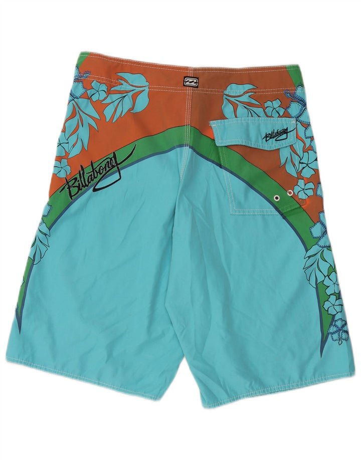 Pantaloncini da bagno grafici da uomo Billabong di grandi dimensioni in poliestere floreale blu