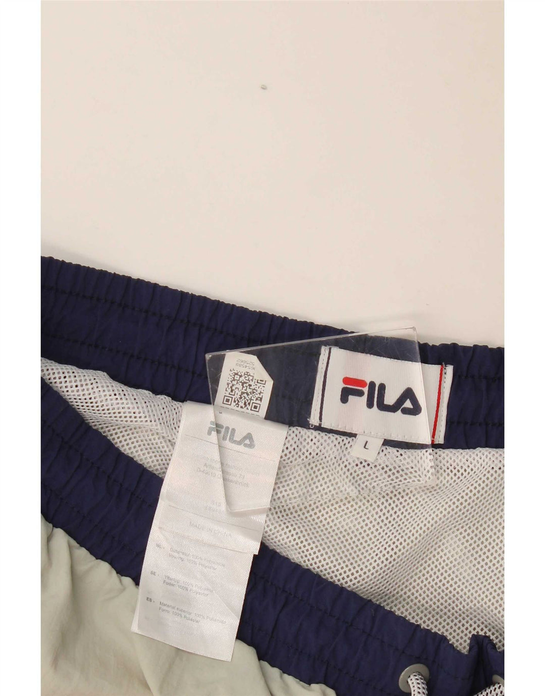 Pantaloncini sportivi grafici da uomo Fila Large in poliestere color block grigio