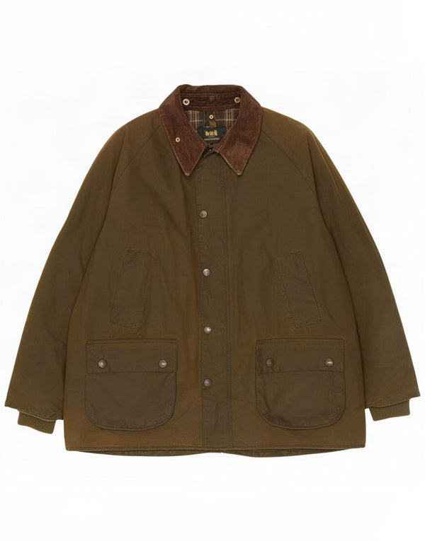 Barbour Uomo Bedale Loose Fit Giacca cerata taglia 46 Small Khaki Colourblock