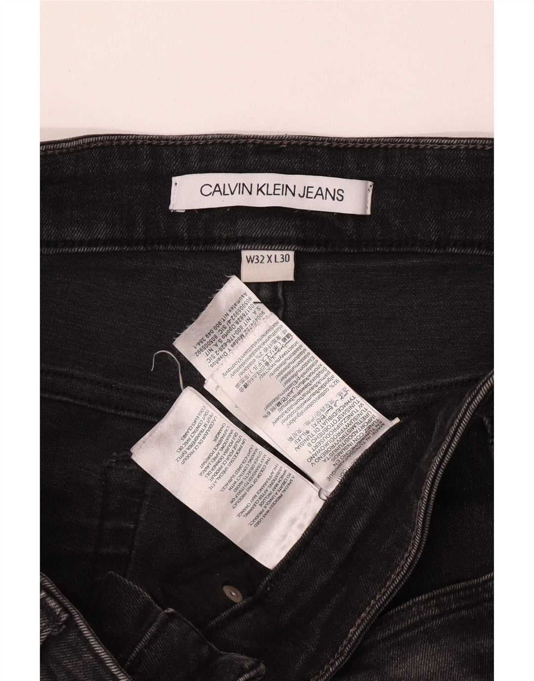 Jeans slim da uomo Calvin Klein W32 L30 cotone grigio