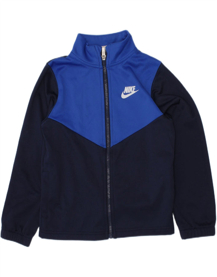 Giacca superiore della tuta da ragazzo Nike 6-7 anni Large Blu Navy Colourblock