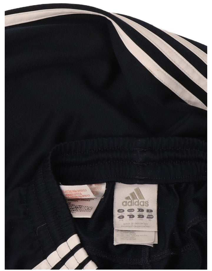 Pantaloni della tuta da ragazzo Adidas 15-16 anni in poliestere color block blu navy