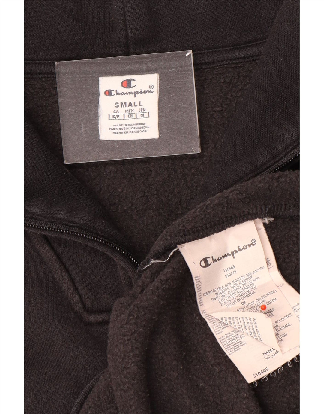 Felpa da donna oversize con collo e zip Champion, taglia UK 10, piccola, nera