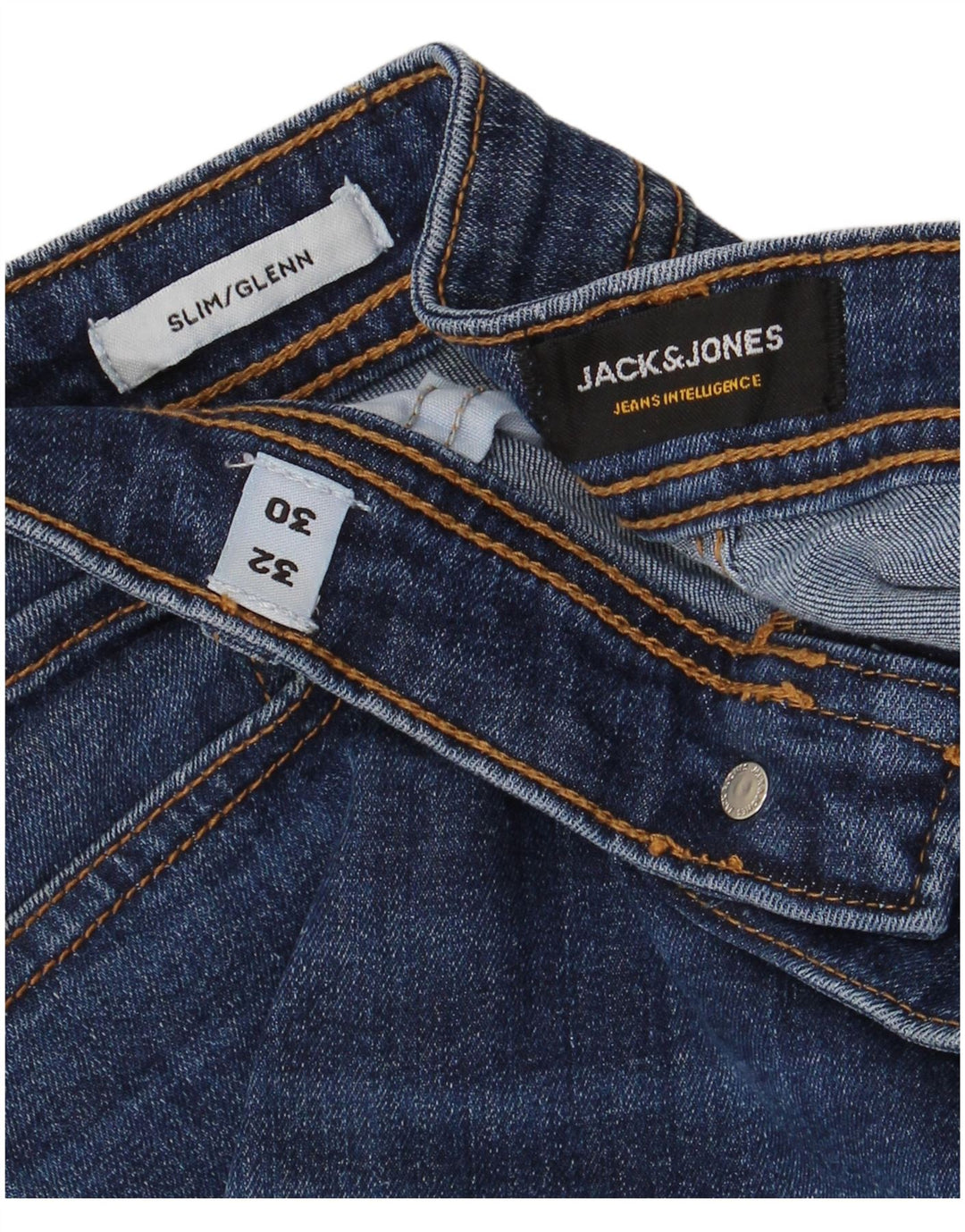 JACK & JONES Jeans slim da uomo GLENN W32 L30 cotone blu
