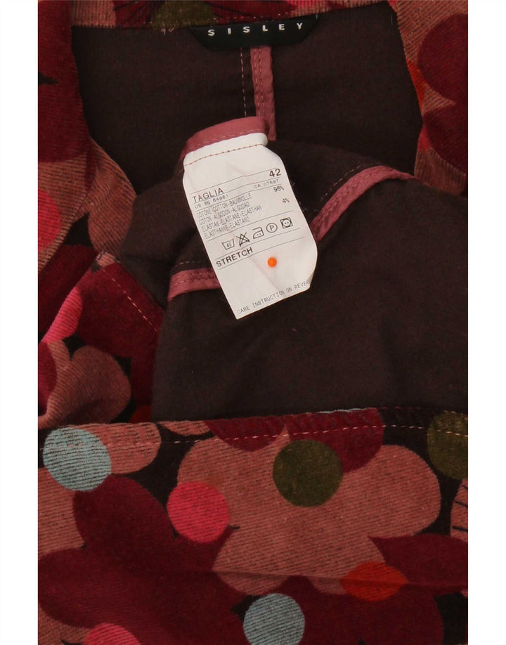 Giacca blazer a 2 bottoni corta da donna Sisley IT 42 media floreale multicolore
