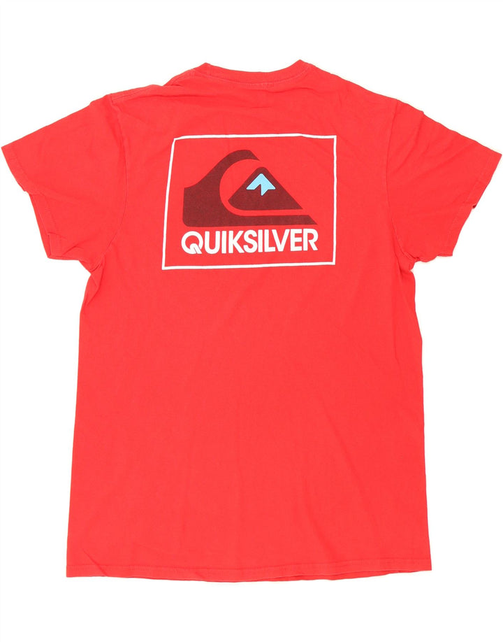QUIKSILVER Mens Regular Fit Graphic T-Shirt Top Medium Red Cotton Vintage Quiksilver and Second-Hand Quiksilver from Messina Hembry 