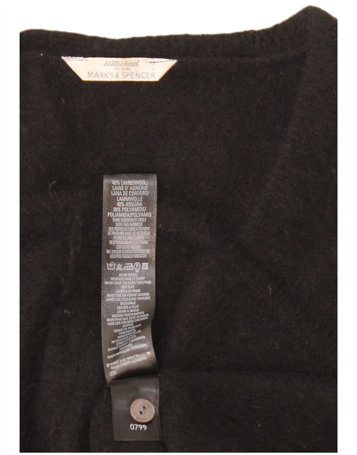 Maglione cardigan da donna Marks & Spencer UK 16 Large Black Angora