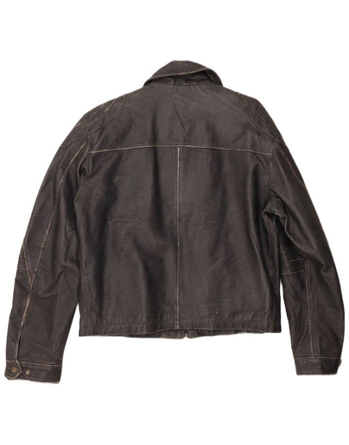 Giacca in pelle vintage da uomo IT 52 XL Nera