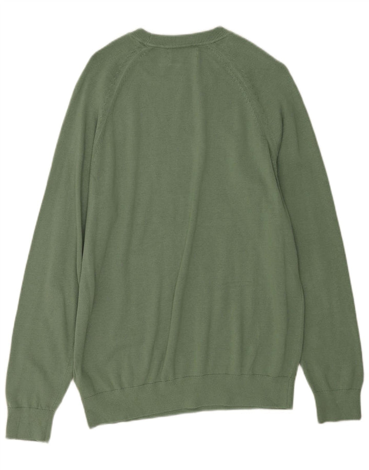 Maglione maglione girocollo da uomo Marks & Spencer in cotone verde medio