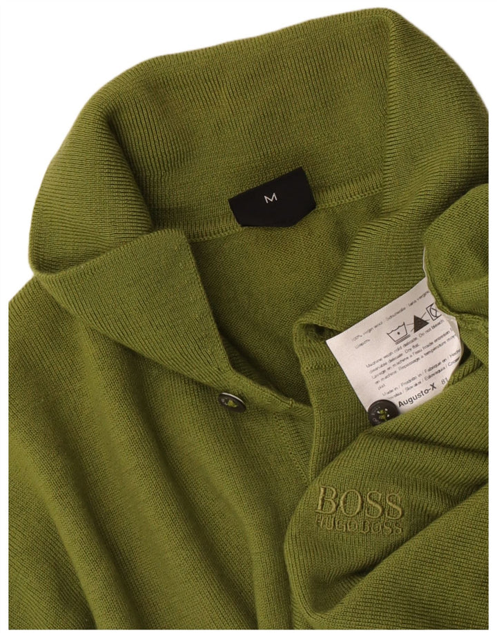 Hugo Boss Maglione da uomo con collo alto in lana vergine verde medio