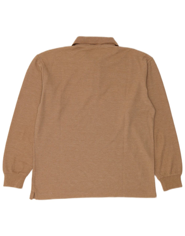 Polo da uomo a maniche lunghe Fila IT 46 Small in cotone beige