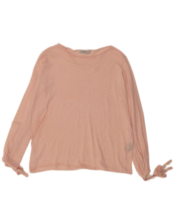 Blusa oversize da donna Zara Top UK 14 Poliestere rosa medio