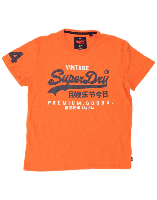 T-shirt grafica da uomo Superdry Top 2XL in cotone arancione