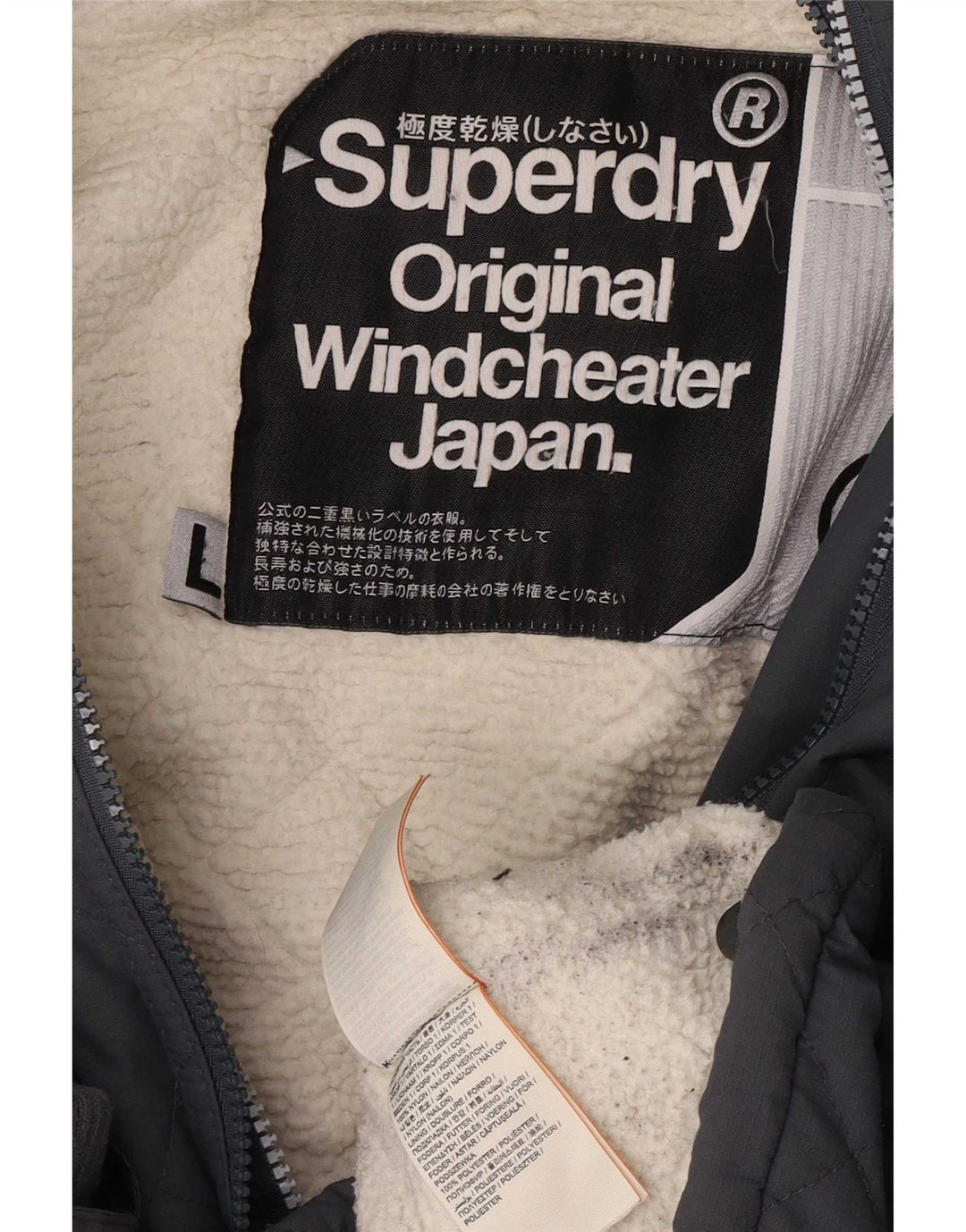 Giacca a vento con cappuccio da donna Superdry Windcheater UK 40 Large Grigia