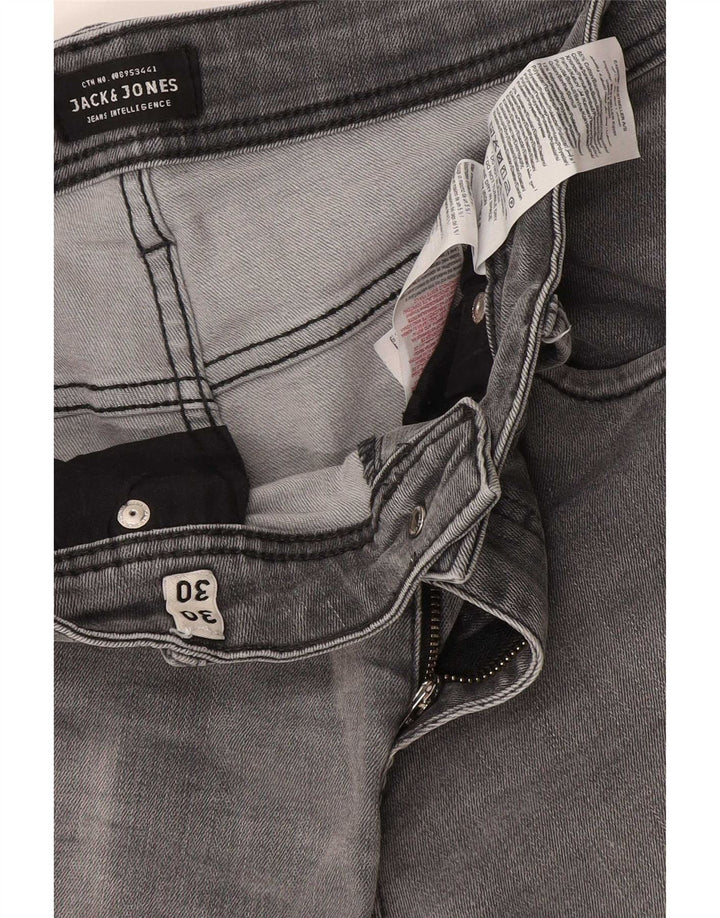 Jack & Jones Uomo GLENN Slim Jeans W30 L30 Cotone Grigio
