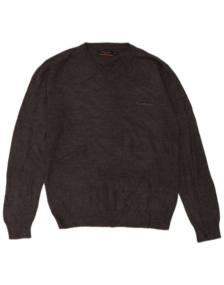 PIERRE CARDIN Maglione da uomo con scollo a V Acrilico grigio medio