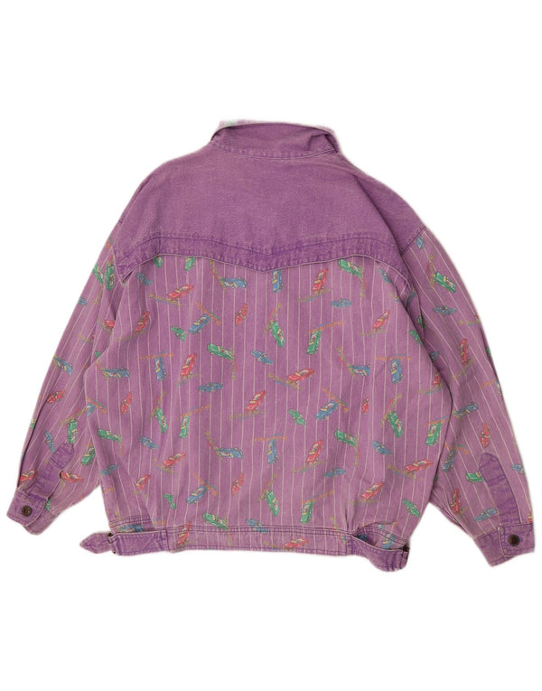 Giacca in denim da donna con motivo astratto Tintoretto EU 42 Large Purple Retro