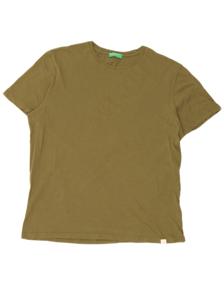 T-shirt da uomo Benetton Top XL in cotone kaki