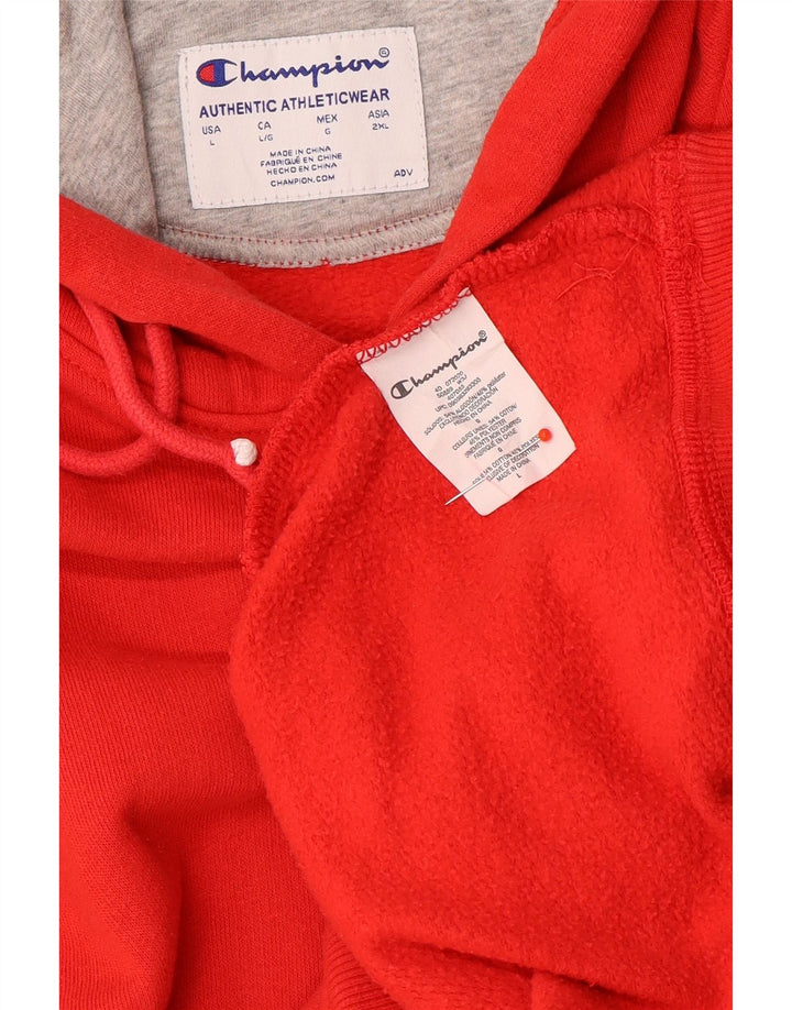 Maglione con cappuccio da uomo Champion grande in cotone rosso