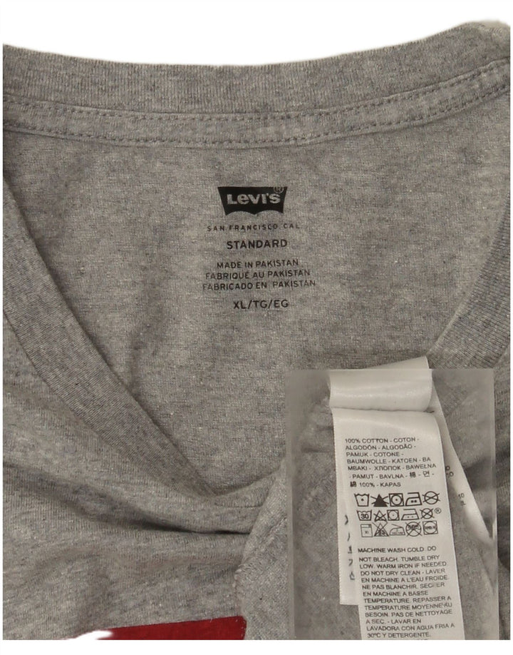 T-shirt grafica standard da uomo Levi's Top XL in cotone grigio