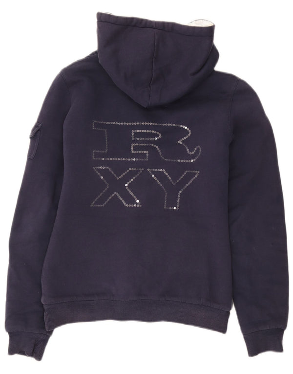 Maglione con cappuccio e zip grafica da donna Roxy UK 6 XS poliestere blu navy