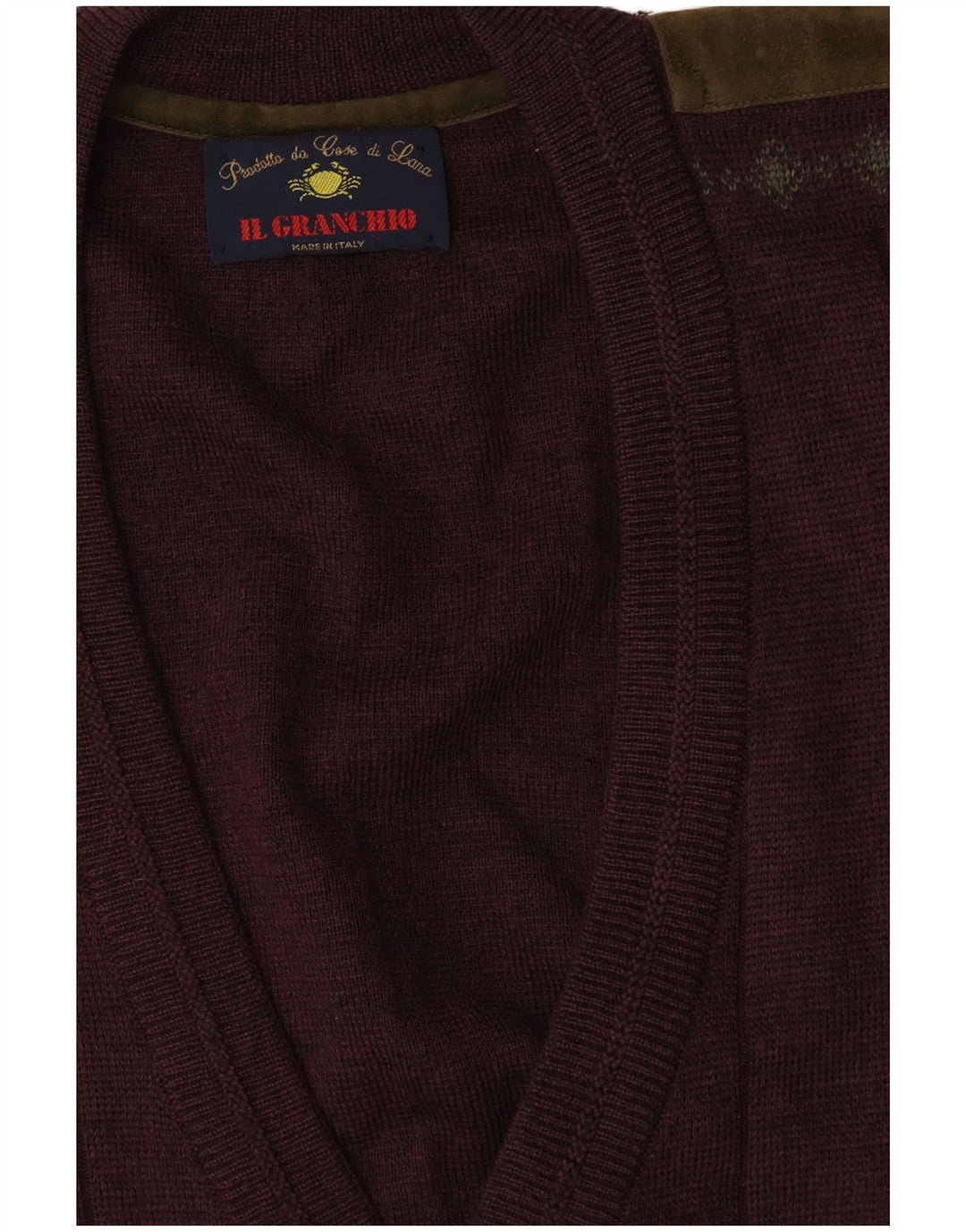 Maglione Cardigan Uomo Il Granchio XL Marrone Lana