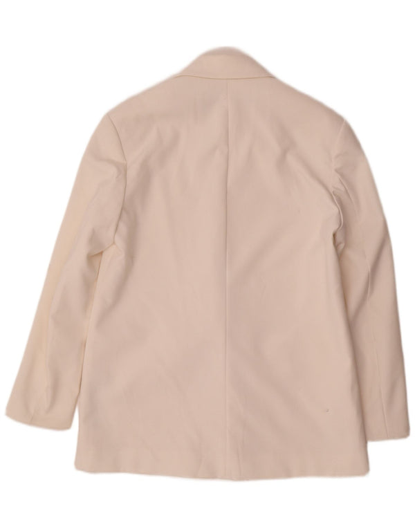 Giacca blazer doppiopetto oversize da donna Zara UK 6 XS poliestere bianco
