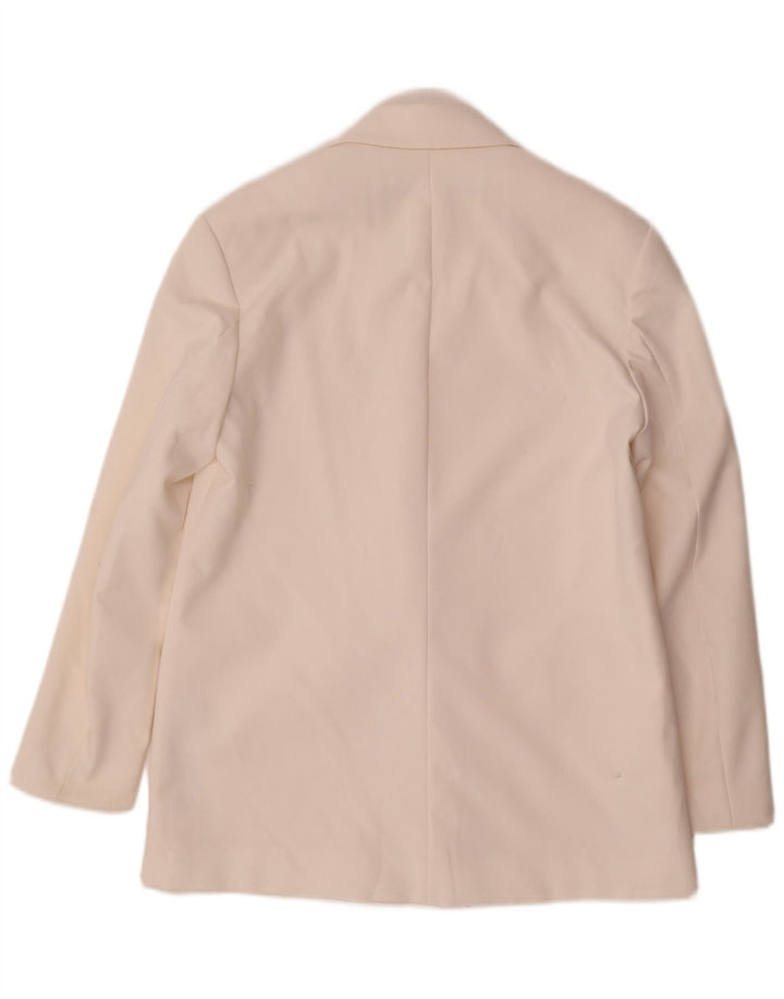 Giacca blazer doppiopetto oversize da donna Zara UK 6 XS poliestere bianco