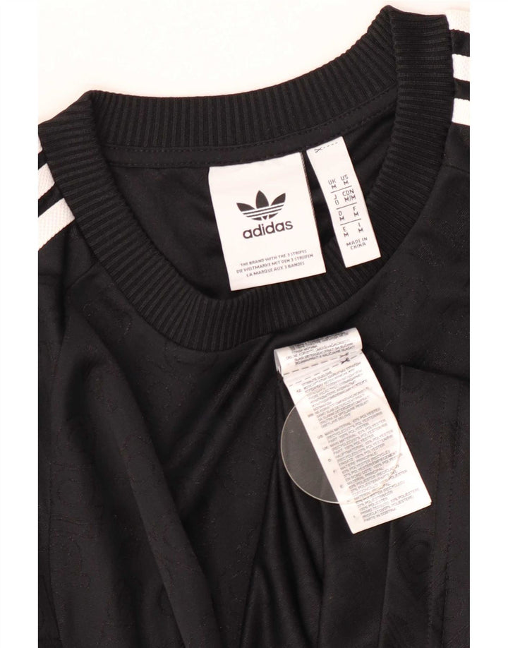 T-shirt da uomo Adidas Top media nera in poliestere