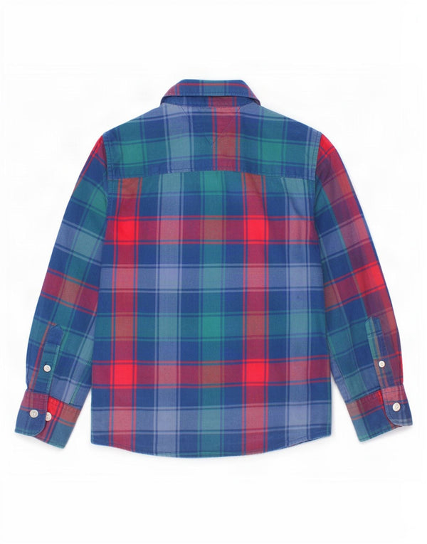 Camicia in flanella per ragazzi Tommy Hilfiger 3-4 anni in cotone scozzese blu