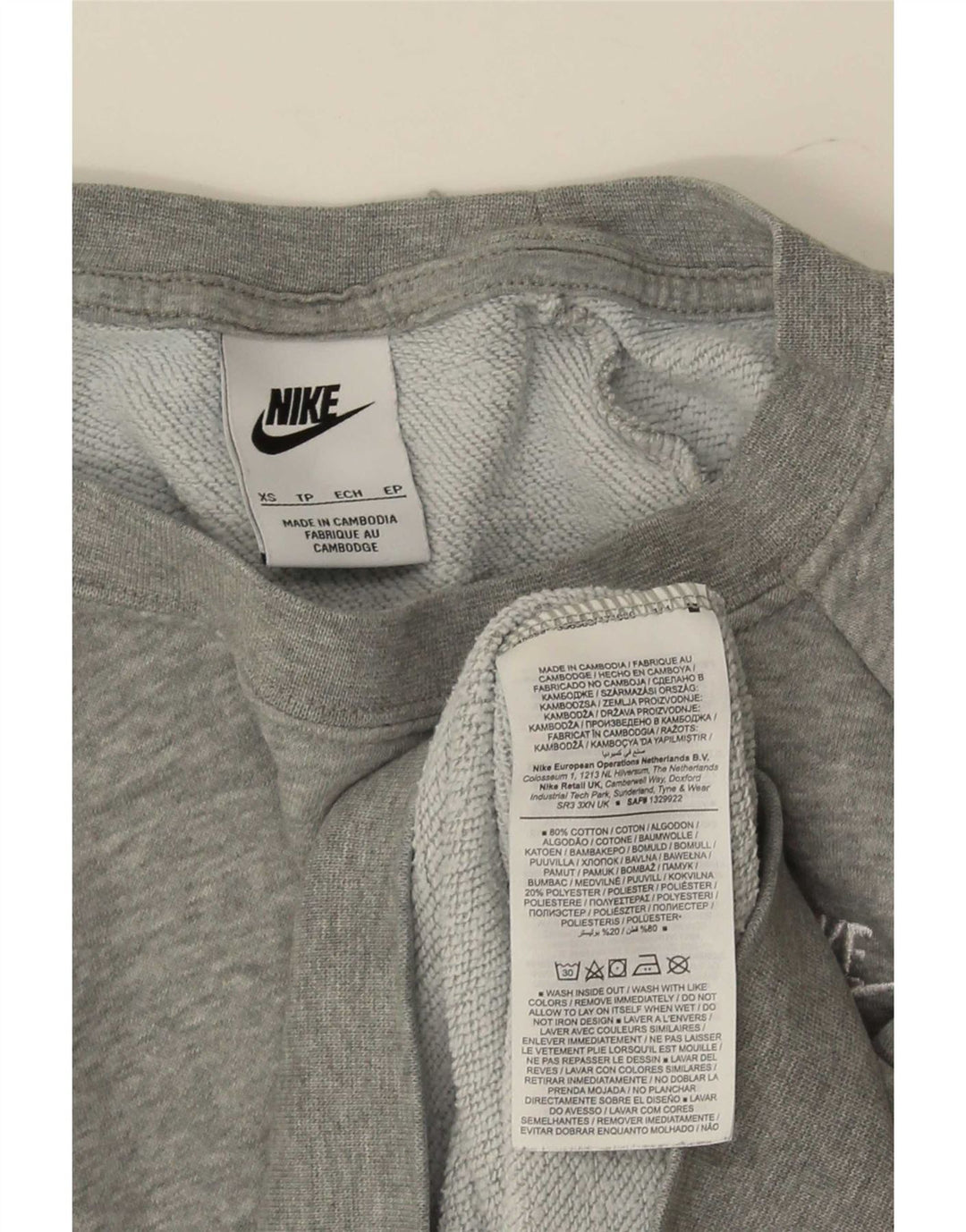 Felpa da donna Nike Jumper UK 6 XS in cotone grigio