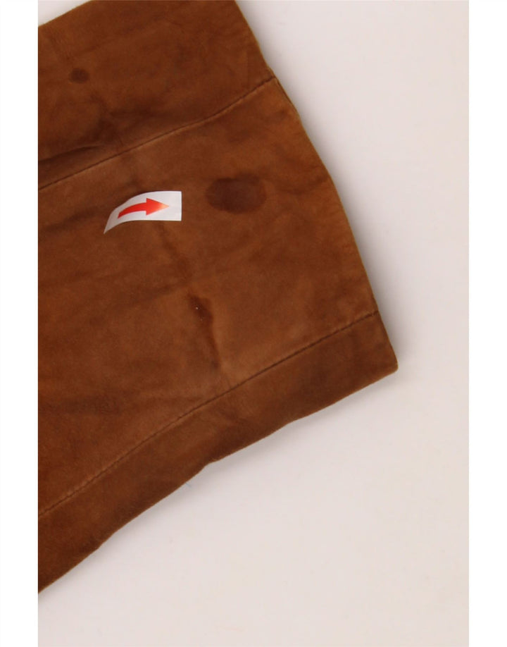 Soprabito in pelle scamosciata da donna VINTAGE UK 20 2XL Pelle beige