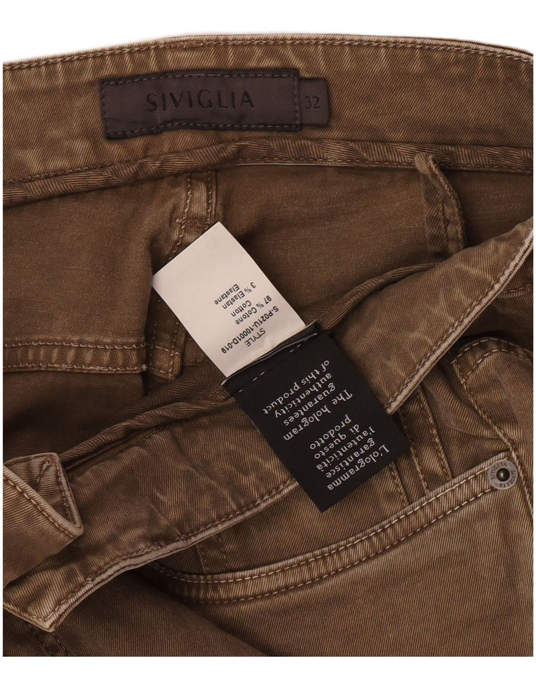 Jeans slim da donna SIVIGLIA W32 L33 in cotone beige
